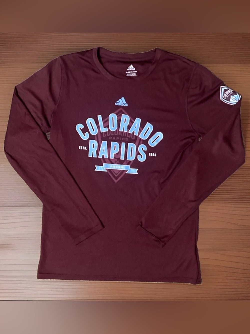 Adidas Climalite Ultimate Tee burgundy XL Youth unisex “Colorado Rapids” soccer